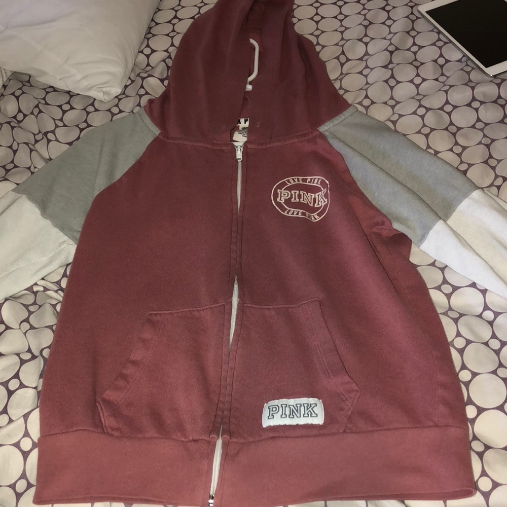 Pink light weight zipper up